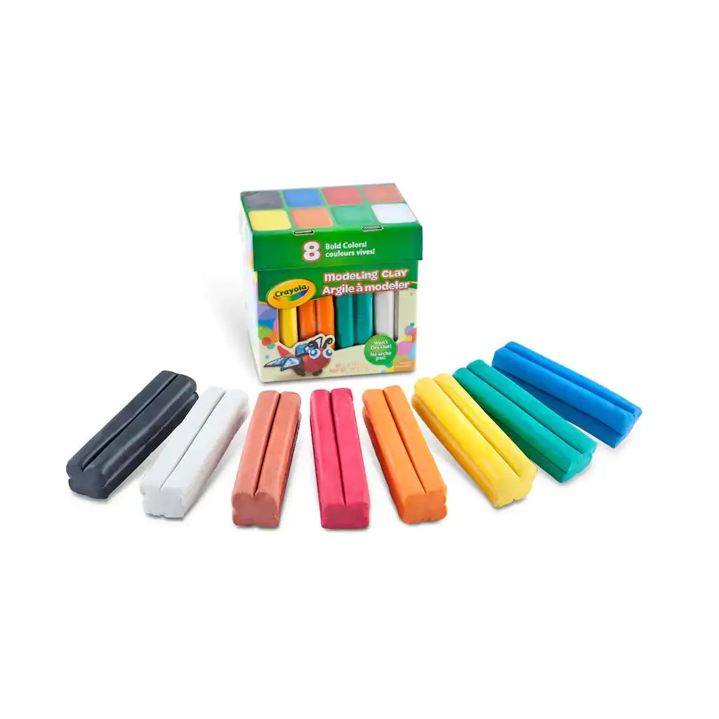 Modeling Clay - 1/4 Lb of each Color - Red, Yellow, Blue, Green, Brown, Black, Orange, White