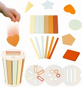 Montessori Toys for 1 Year Old – Wooden Shape Sorter & Stacking Toy for Toddlers 1-3, Sensory Toys for Kids with Autism, Fine Motor Skills Educational Toys, Birthday Gifts for 12-18 Months Baby