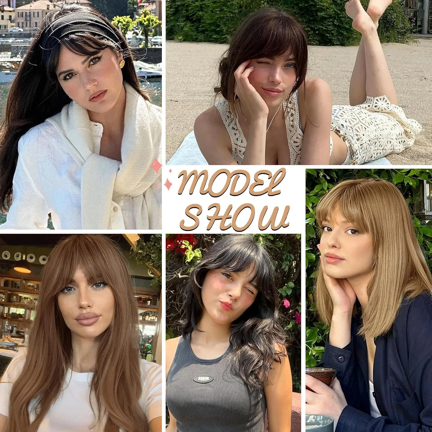 MORICA 3D Cover Clip, Darkest Brown 360 Real Human Hair Toppers with Bangs for Women Daily Wear (2#, 5x7 Bangs)