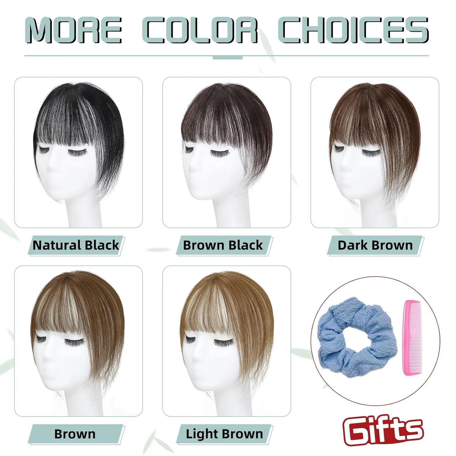 MORICA Bangs Hair Clip, 360° 3D Cover Clip in Bangs 100% Real Human Hair Toppers with Bangs，Hair pieces Clip on Bangs for Women Fake Bangs for Daily Wear (Natural Black, 5×7 3D Bangs)