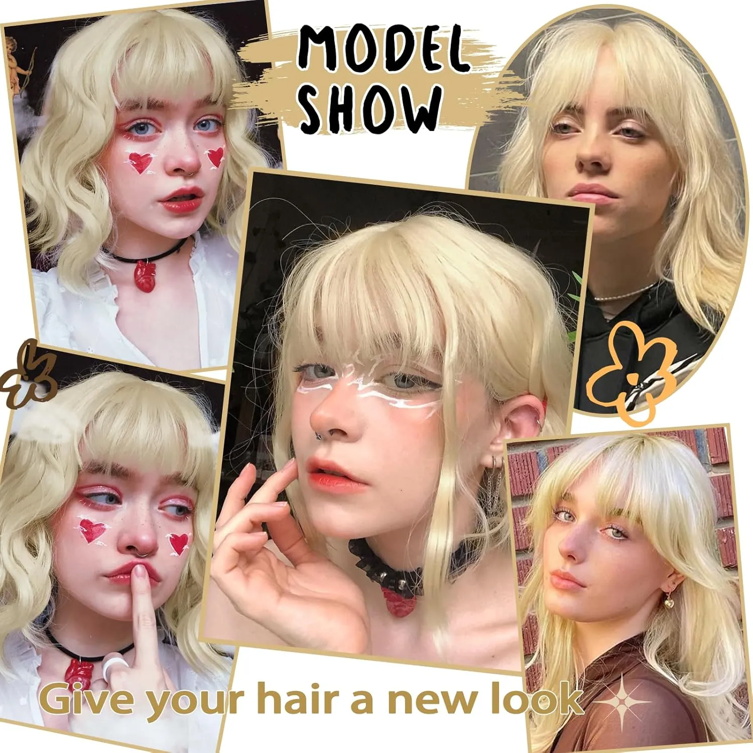 MORICA Bangs Hair Clip, 360° 3D Cover Clip in Bangs 100% Real Human Hair Toppers with Bangs，Hair pieces for Women Fake Bangs for Daily Wear (Light Blonde, 5×7 3D Bangs)