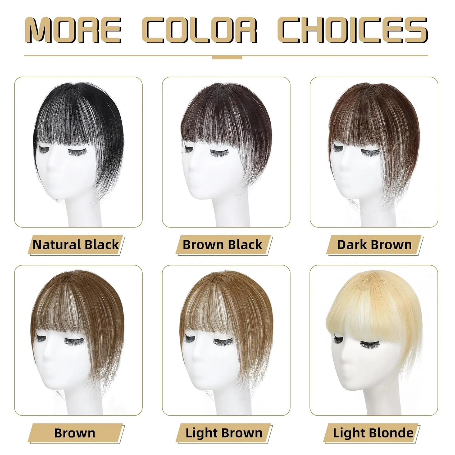 MORICA Bangs Hair Clip, 360° 3D Cover Clip in Bangs 100% Real Human Hair Toppers with Bangs，Hair pieces for Women Fake Bangs for Daily Wear (Light Blonde, 5×7 3D Bangs)