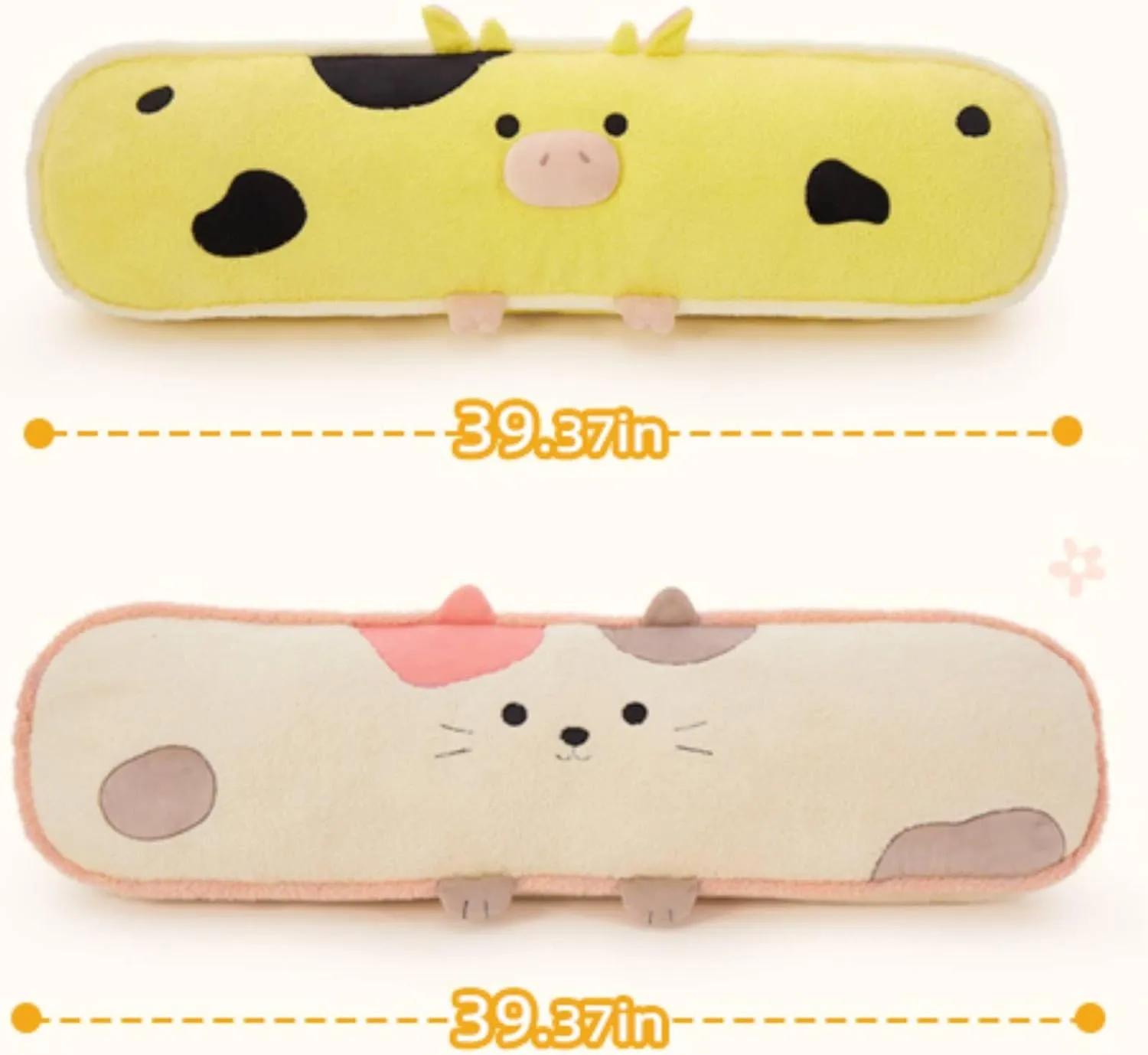 MorisMos 39.3In Long Cow Body Pillow, Giant Cow Plush Pillow Toys Soft Cow Stuffed Animal Plush Sleeping Cuddle Pillow Gift for Girlfriend Kids