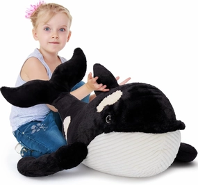 MorisMos 31.5Inch Orca Stuffed Animal, Sea Animal Orca Whale Plush Soft Killer Whale Shark Stuffed Animal Orca Fish Doll for Kids Boys Girls