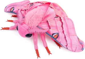 Moth Stuffed Animals Toy, Lifelike Pink Moths Plush 11in, Realistic Soft Big Wing Plushies Figure Gift Collection for Kids