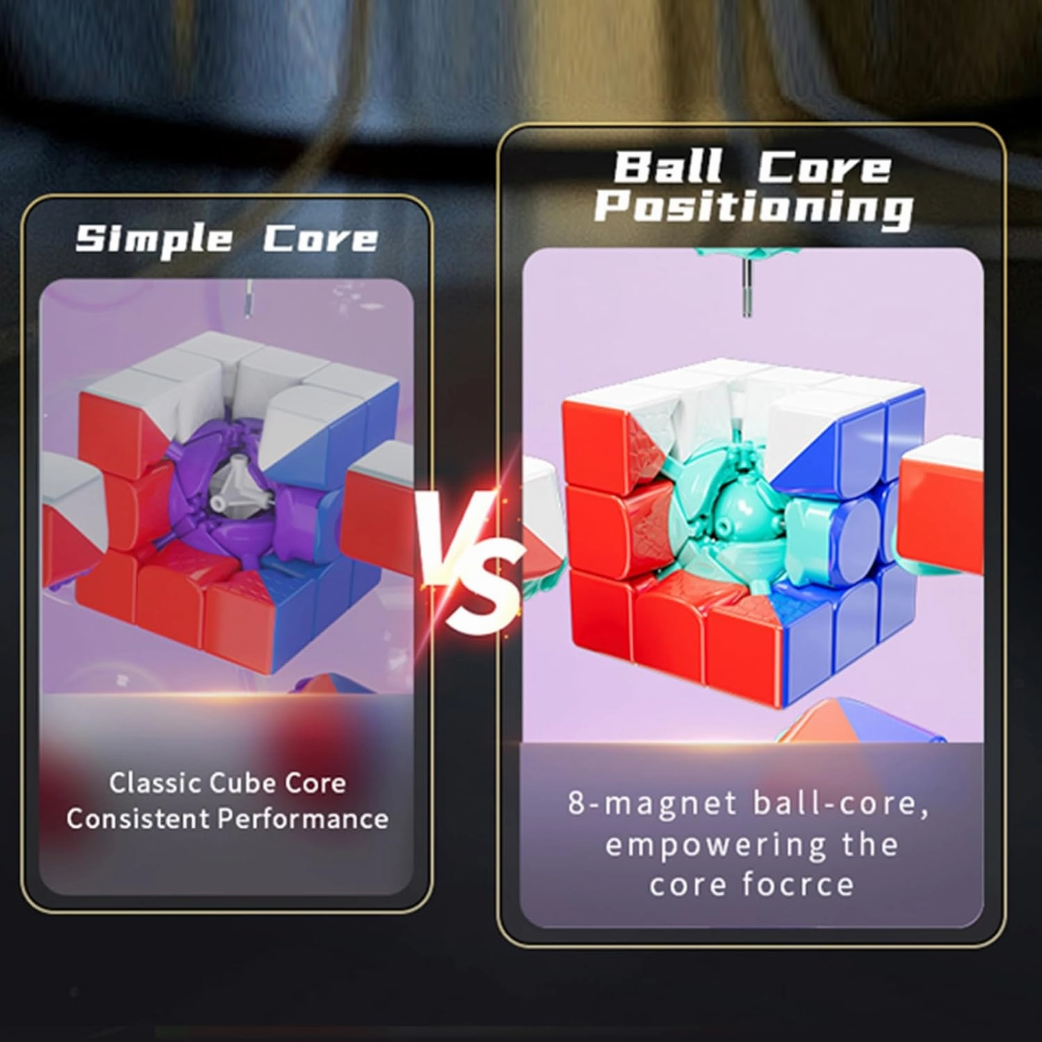 Moyu RS3M V5 2023 Ball Core UV Coated 3x3 Speed Cube with Robot-Shape Display Box, 3x3 Puzzle Cube Stickerless RS3M V5 MagLev Master Cube (MagLev Ball-Core UV Coated)