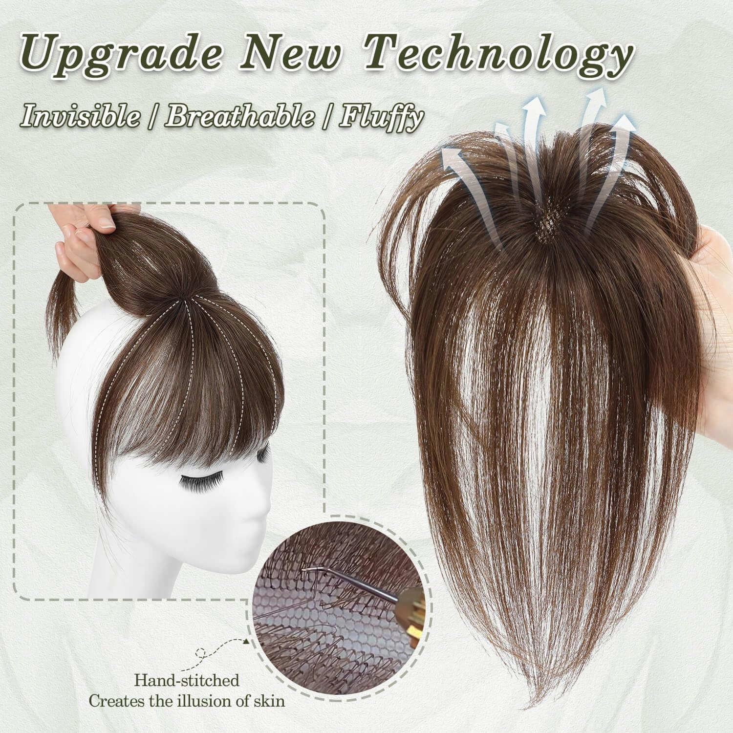 Ms Taj 360° Cover Clip in Bangs Real Human Hair Fake Bangs Clip in Hair Extensions for Women Hair Bangs Clip in Human Hair for Daily Use(Light Brown)