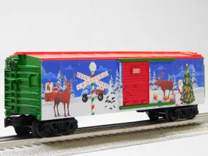 MTH RAILKING Christmas BOXCAR W/Blinking LEDs Reindeer Crossing O Gauge 30-71155