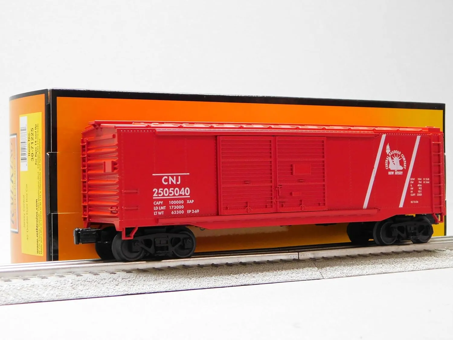 MTH RAILKING Jersey Central 40' Double Door Box CAR 30-71225