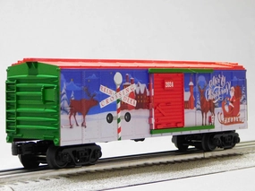MTH RAILKING Christmas BOXCAR W/Blinking LEDs 30-71195