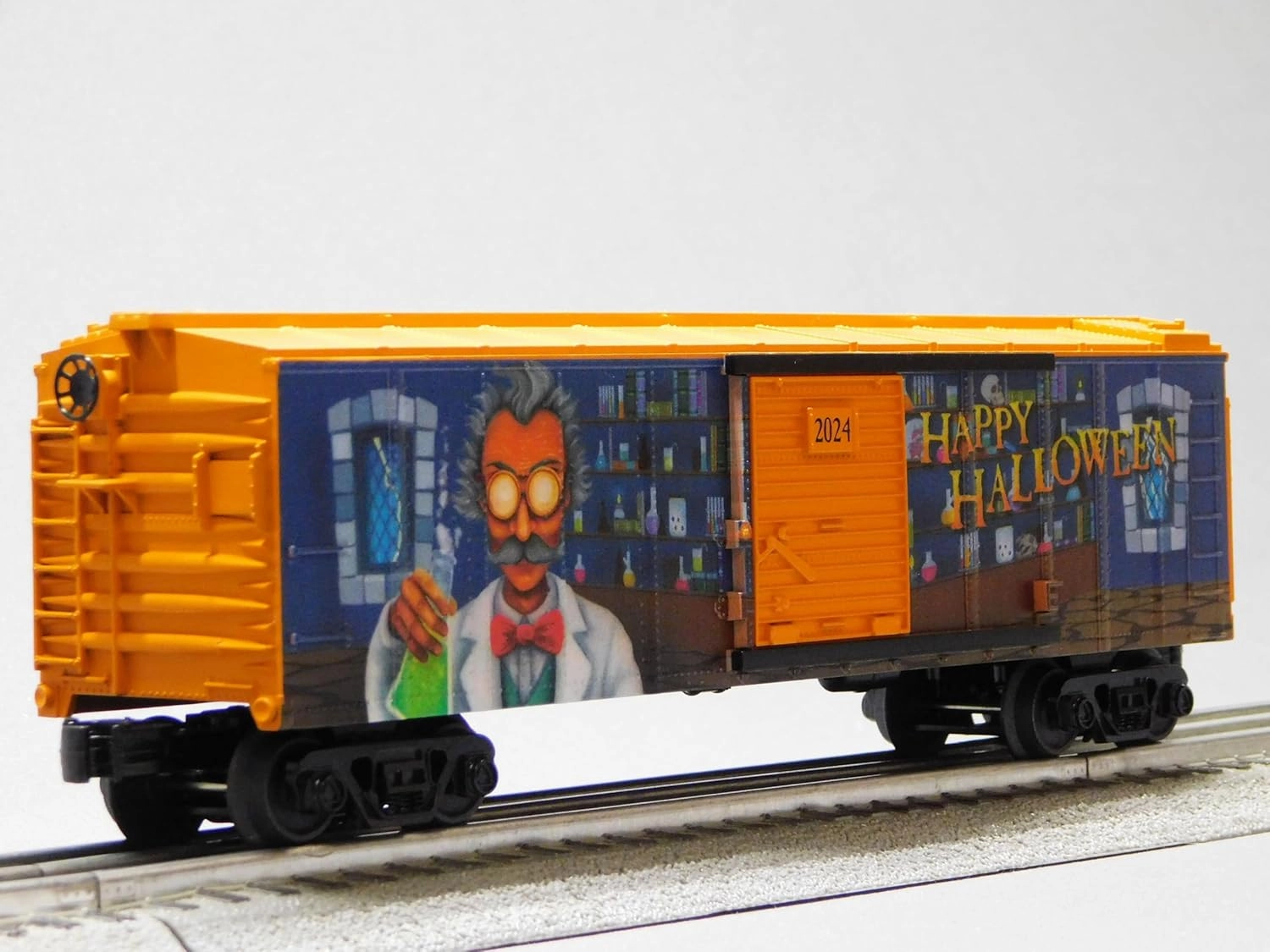 MTH RAILKING Happy Halloween MAD Scientist BOXCAR O Gauge 30-71190