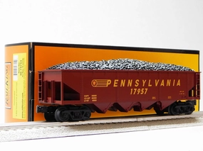 MTH RAILKING Pennsylvania PRR 4-Bay Hopper CAR W/Coal Load O Gauge 30-75753