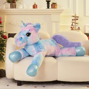 Muiteiur 43.4 Inch Unicorn Stuffed Animal, Giant Stuffed Unicorn for Girls, Soft Unicorn Pillow Gifts for Girls Boys Kids, Blue