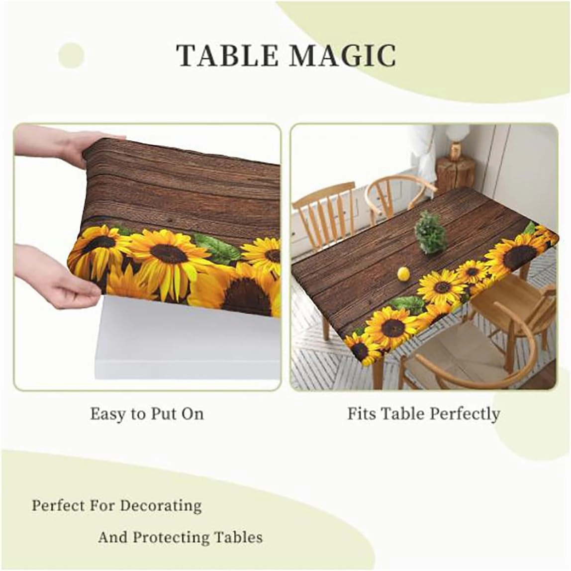 Multicolor Elastic Edge Fitted Tablecloth, White Polar Bear on Ice Waterproof Oil Proof Table ​Cover for Indoor and Outdoor Bear Fits up 4 Foot Tables