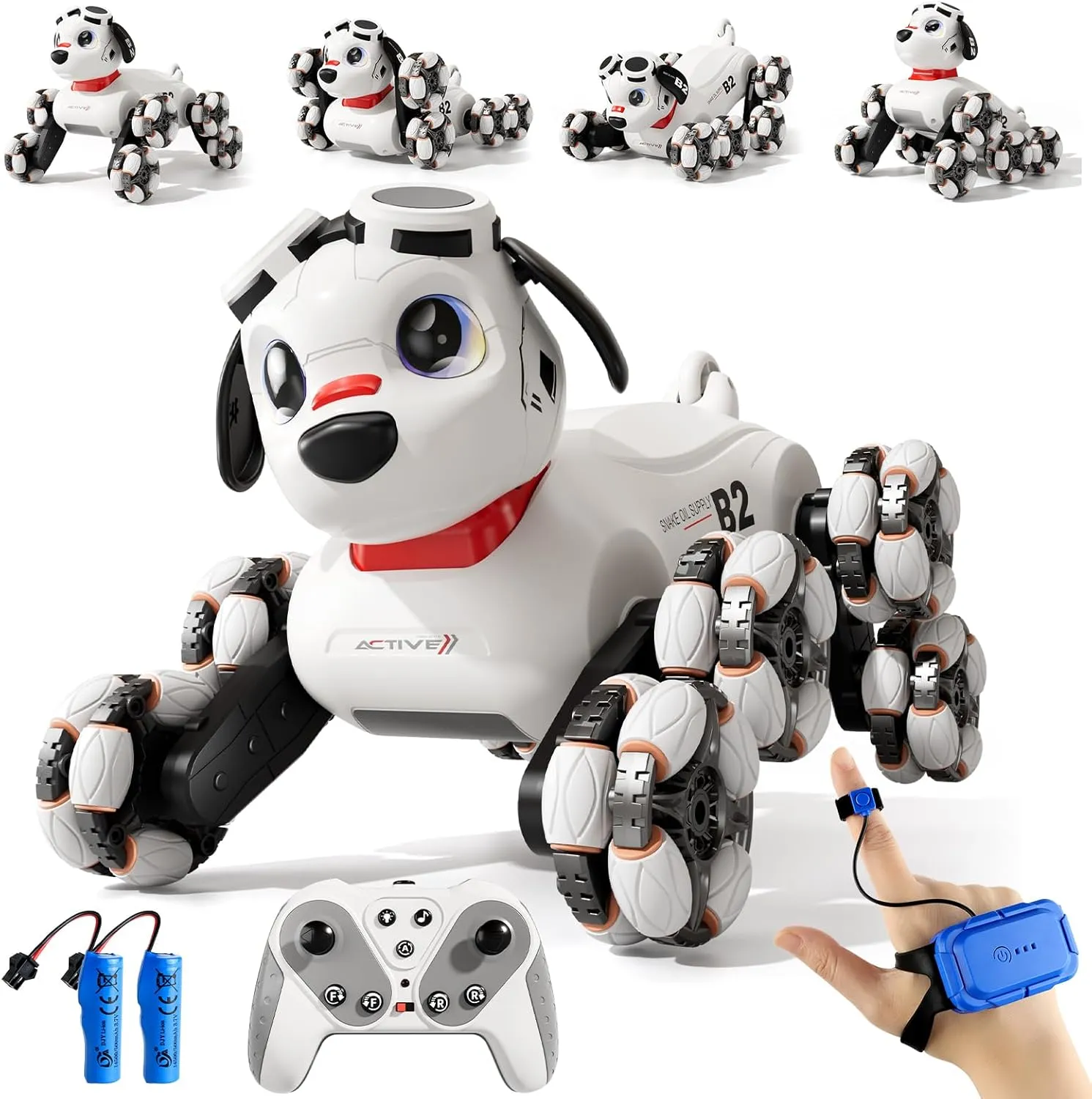 Multifunctional Robotic Dog, Gesture Remote Control Smart Dual Control Sensor, 8-Wheeled Agile Drift Cool Stunts, Interactive Pet Robot for Kids Boys and Girls, Ideal Holiday and Birthday Gift