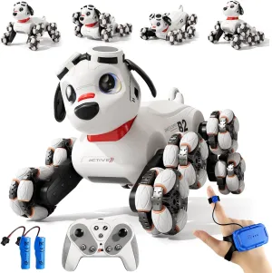 Multifunctional Robotic Dog, Gesture Remote Control Smart Dual Control Sensor, 8-Wheeled Agile Drift Cool Stunts, Interactive Pet Robot for Kids Boys and Girls, Ideal Holiday and Birthday Gift