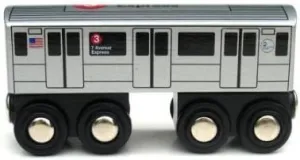Munipals Wooden Railway NYC Subway Car 3 Train