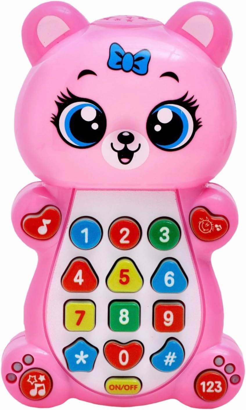Musical Learning Bear Russian Музыкальная игрушка Любимый мишка Interactive Talking Bear Electronic, Музыкальный детский телефон розовый мишка