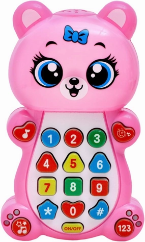 Musical Learning Bear Russian Музыкальная игрушка Любимый мишка Interactive Talking Bear Electronic, Музыкальный детский телефон розовый мишка