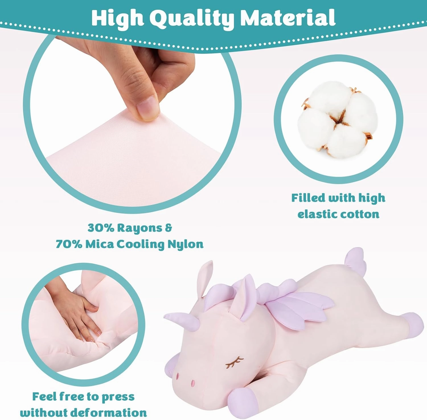 My OLi 18'' Unicorn Cooling Stuffed Animal Pillow - Coolable Soft Chill Plush Hugging Toy - Gift for Kids and Adults