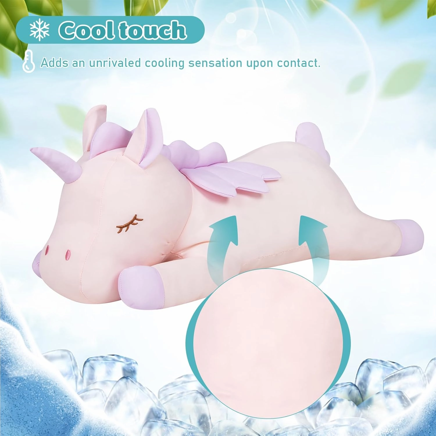 My OLi 18'' Unicorn Cooling Stuffed Animal Pillow - Coolable Soft Chill Plush Hugging Toy - Gift for Kids and Adults