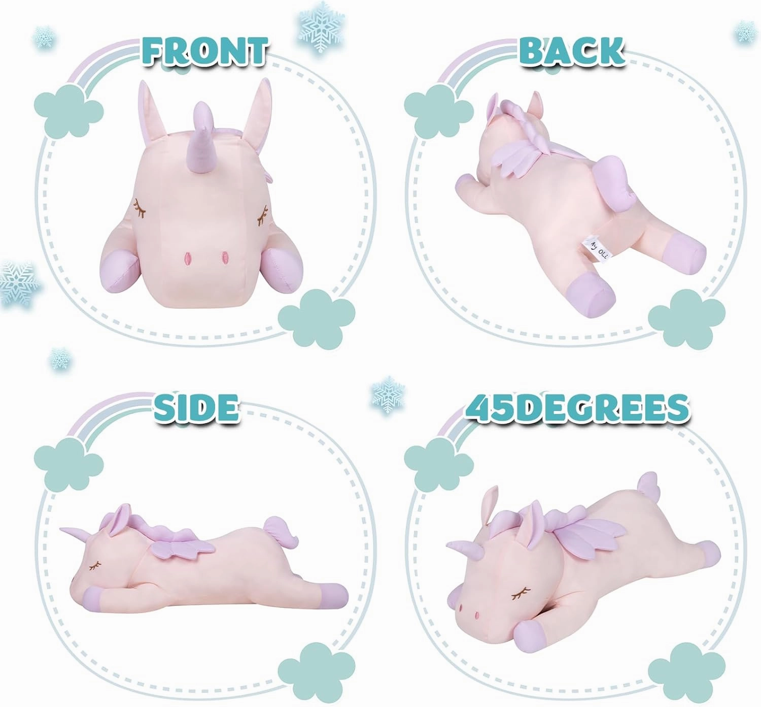 My OLi 18'' Unicorn Cooling Stuffed Animal Pillow - Coolable Soft Chill Plush Hugging Toy - Gift for Kids and Adults