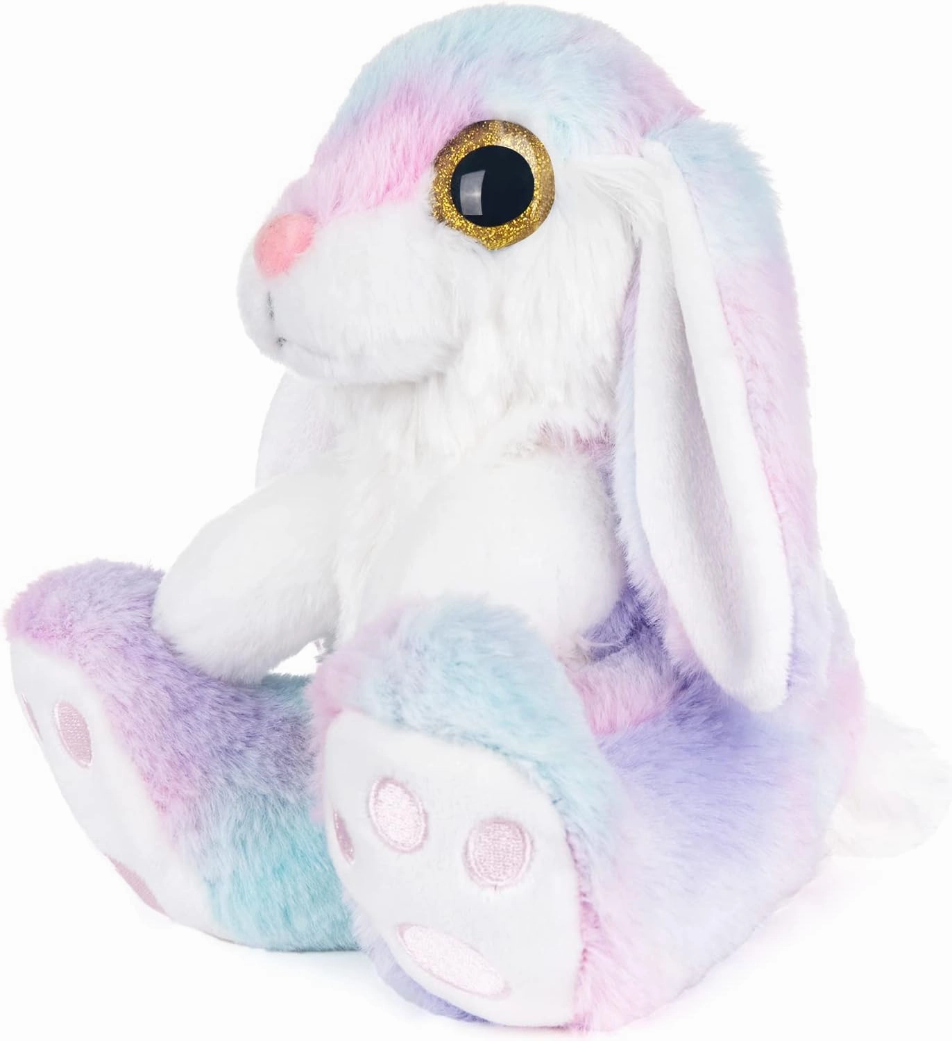 My OLi Bunny Stuffed Animal 8.5in Plush Rabbit with Floppy Ear Bedtime Friend Soft Toy Gifts for Girls Boys Kids, Rainbow