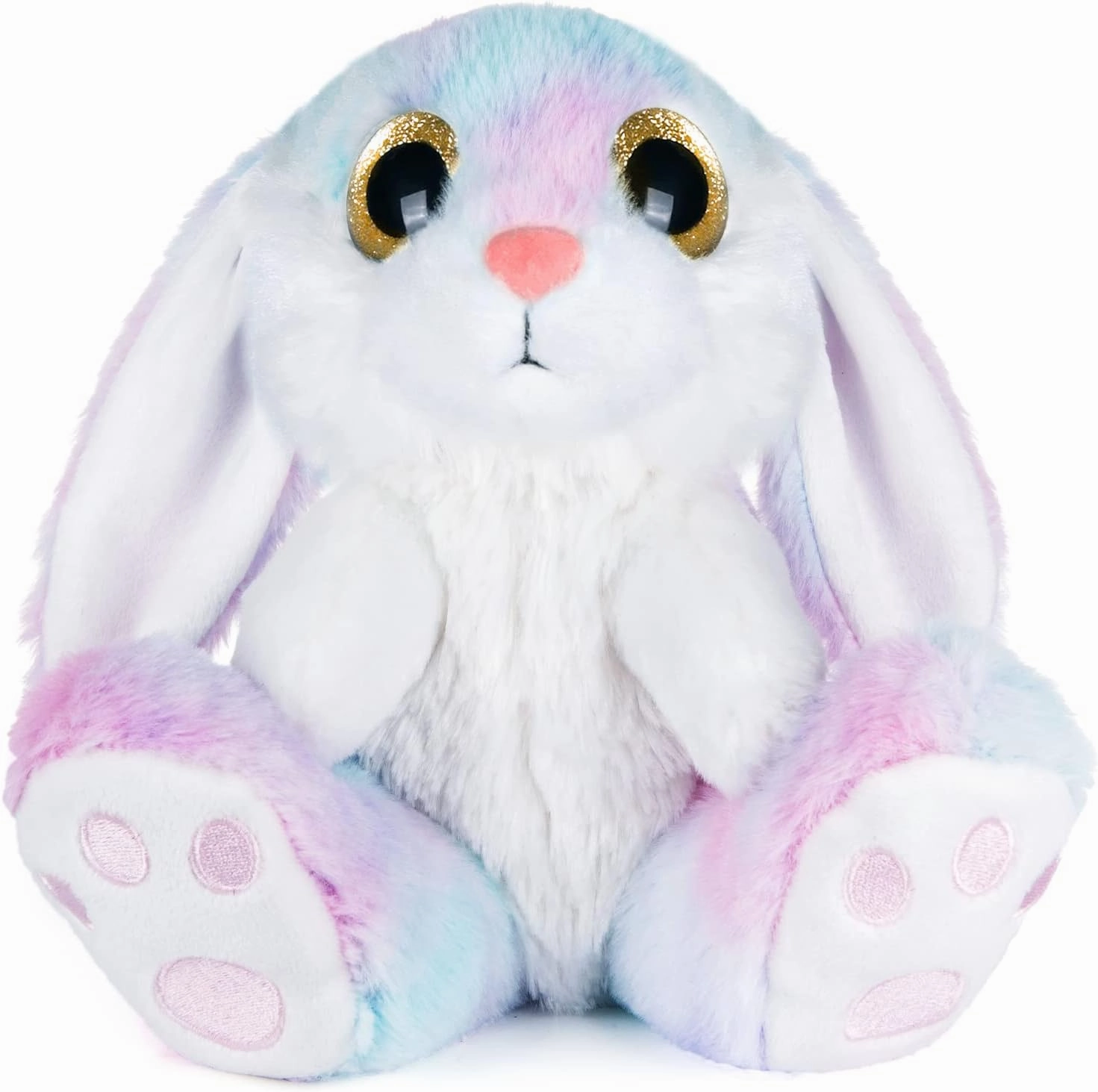 My OLi Bunny Stuffed Animal 8.5in Plush Rabbit with Floppy Ear Bedtime Friend Soft Toy Gifts for Girls Boys Kids, Rainbow