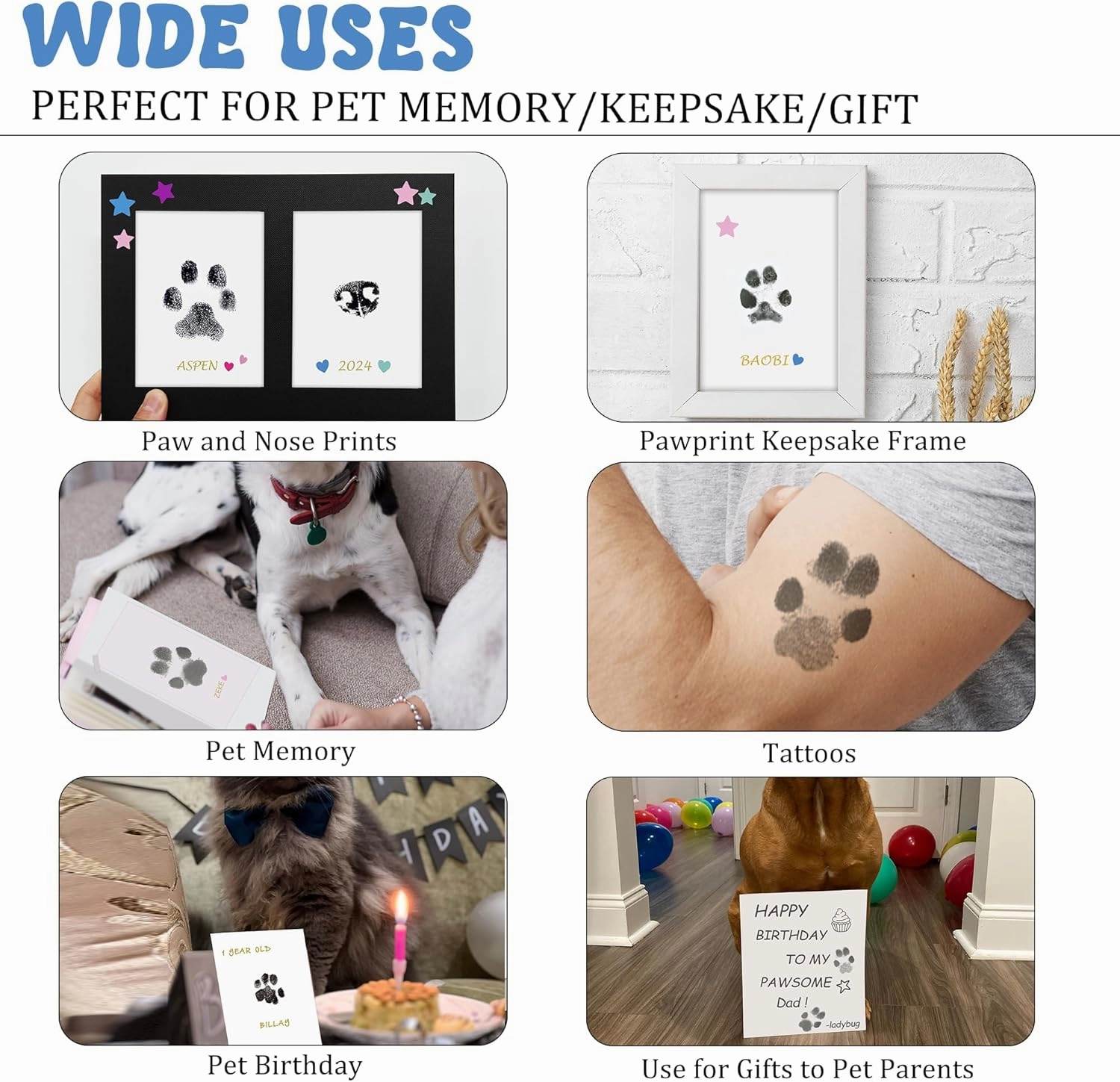 MYPAWLETS Inkless Pet Paw Print Kit,Clean Touch Ink Pad for Dog Paw Prints,Mess-Free Paw Print Stamp Pad for Dogs Cats,Dog Nose Print Kit,Personalized Pet Lover,Dog Mom Gift-4M