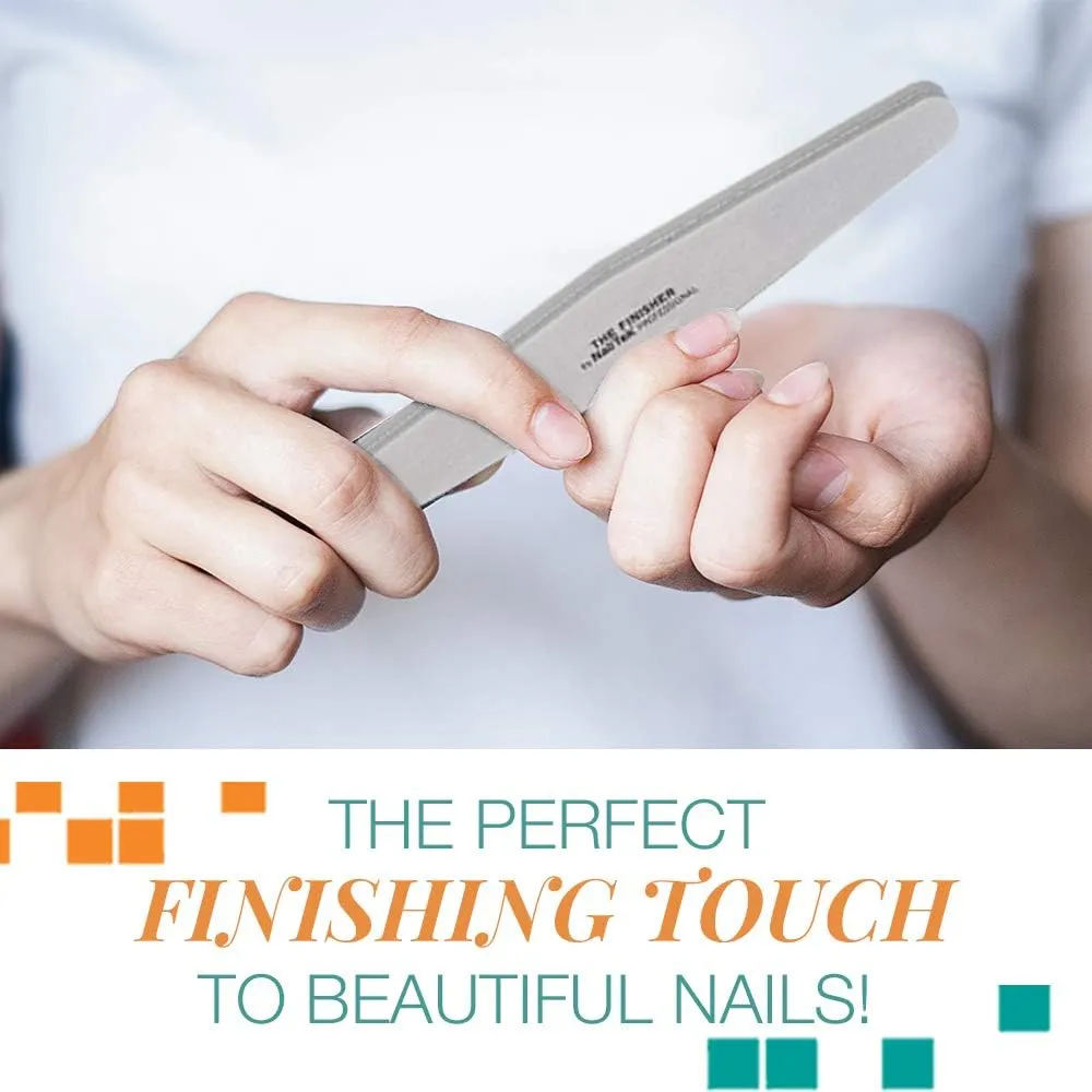 Nail Tek The Finisher File, Professional Double-Sided 240/400 Grit Nail File to Shape and Smooth Acrylic, Gel, and Natural Nails, Nail Polish Remover, Must-Have Manicure and Pedicure Kit Tool, 6 Pack