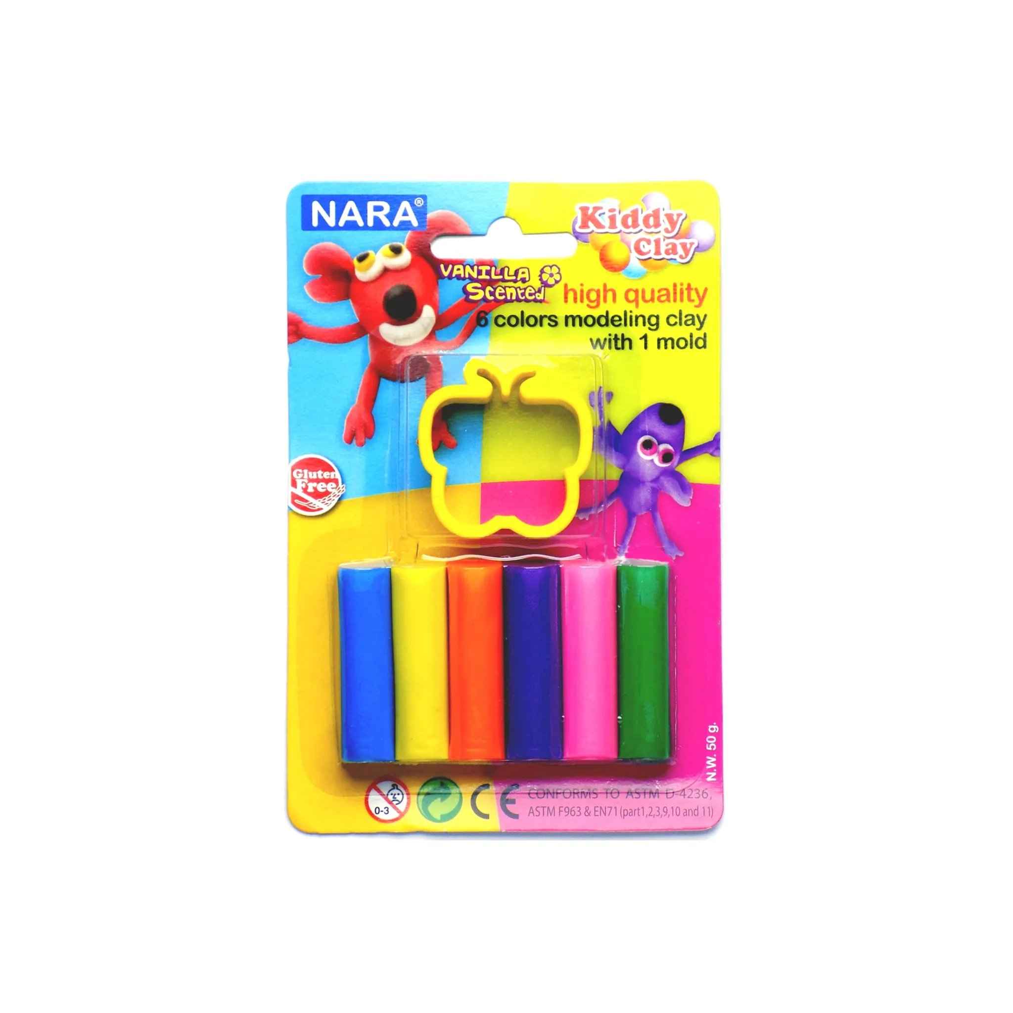 Nara Modeling Clay 6 Assorted Colors 50 g   1 Mold
