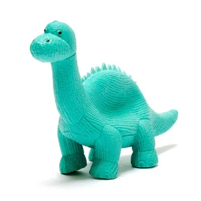 Natural Rubber Dinosaur Toy - Ice Blue Diplodocus
