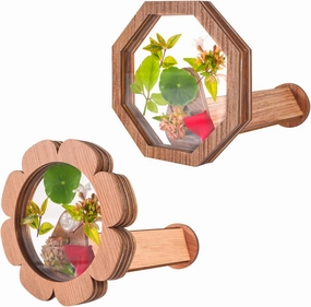 Natural DIY Kaleidoscope Kit, New Wooden Magic Rotating Kaleidoscope Making Set for Nature Lovers, Best Gift, Outdoor Classic Handmade Education Toys for Kids (2 Pcs Normal Flower)