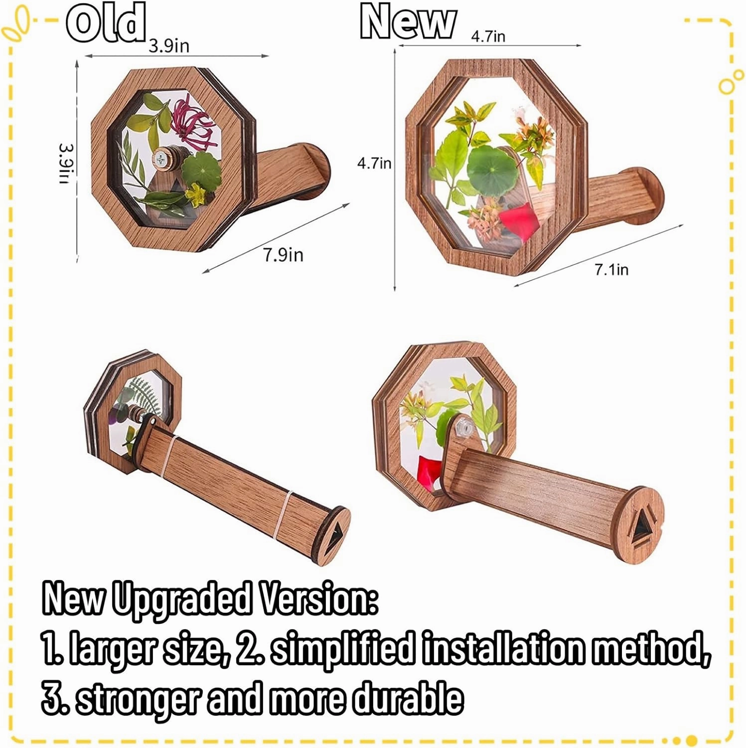 Natural DIY Kaleidoscope Kit, New Wooden Magic Rotating Kaleidoscope Making Set for Nature Lovers, Best Gift, Outdoor Classic Handmade Education Toys for Kids (2 Pcs Normal Flower)
