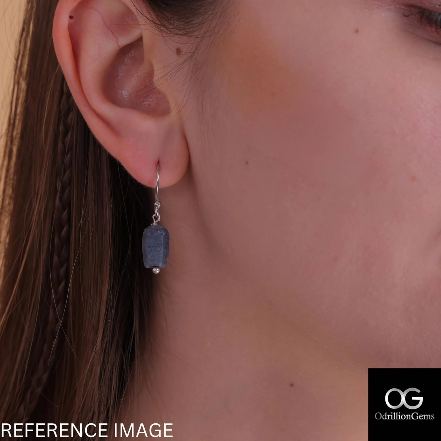 Natural Raw Herkimer Diamond Earrings, Rough Gemstones, Minimalist Jewelry, Dangling Earrings, Rhodium Plated, 925 Sterling Silver, April Birthstones, Earrings for Women & Girls