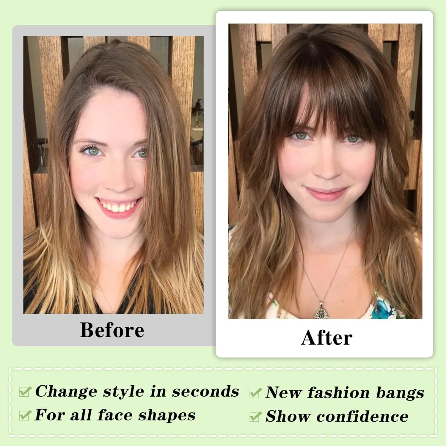 NAYOO Bangs Hair Clip - Brown Black Fake Bangs 100% Real Human Hair Extensions French Bangs for Women Fringe with Temples Hairpieces Curved Bangs for Daily Wear (Brown Black, French Bangs)