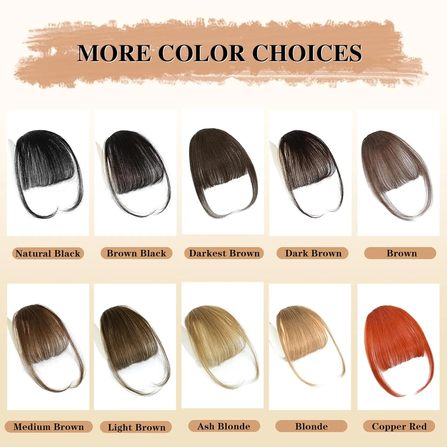 NAYOO Bangs Hair Clip in Bangs 100% Real Human Hair Extensions Wispy Bangs Clip on Air Bangs for Women Hairpieces Curved Bangs (2# darkest brown, Wispy Bangs)