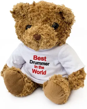 New - Best Drummer in The World - Teddy Bear - Cute Soft Cuddly - Award Gift Present Birthday Xmas