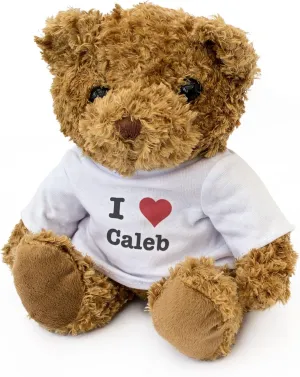 New - I Love Caleb Teddy Bear - Cute Soft Cuddly - Gift Present Birthday Xmas Valentine