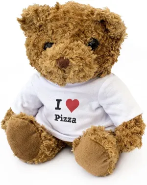 New - I Love Pizza - Teddy Bear - Cute and Cuddly - Gift Present Birthday Xmas