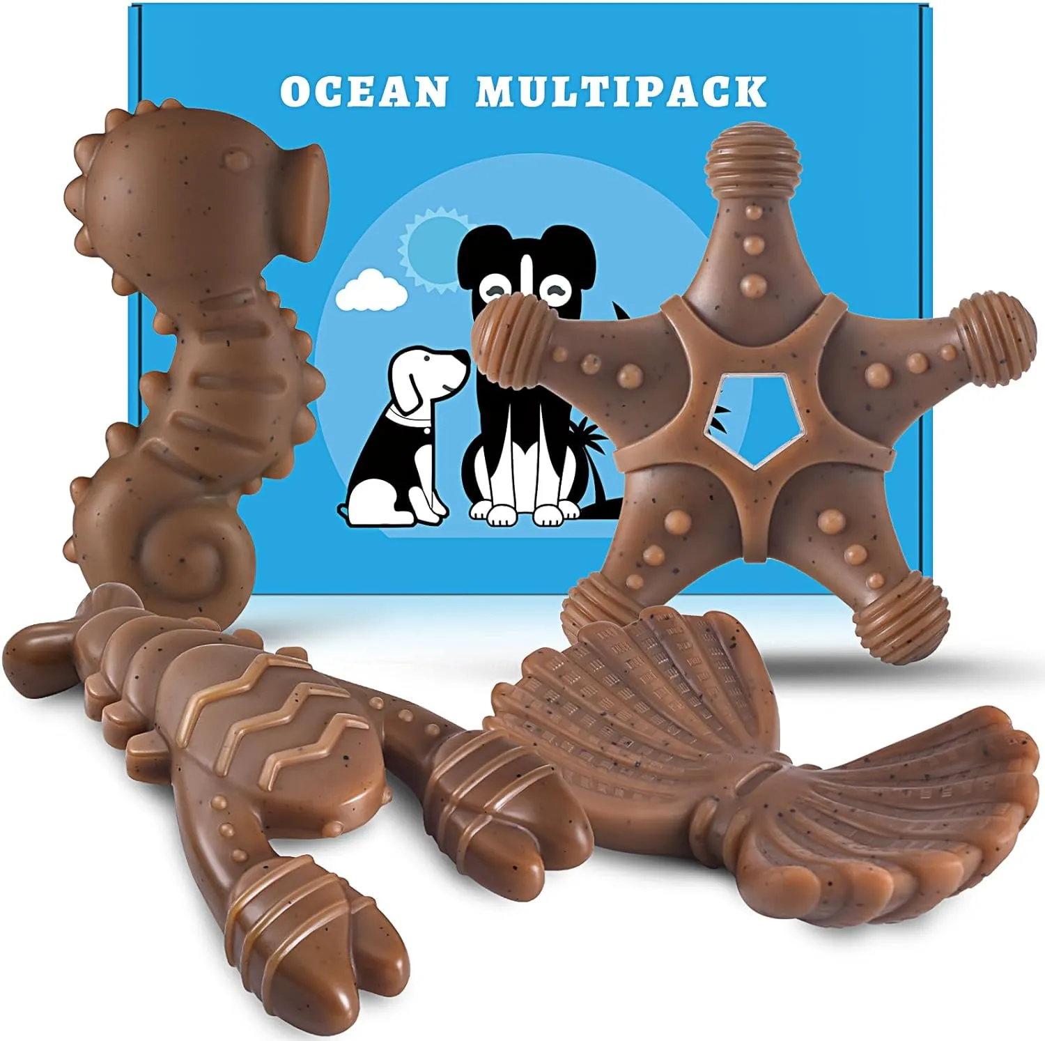 NEZIN Dog Chew Toys for Aggressive Chewers, 4 Pack Indestructible Dog Toys with Tough Nylon, Chew Toy Gift for Dogs of All Breed Sizes