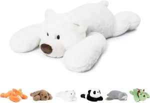 Niuniu Daddy 20" | 3.3 Pound Polar Bear Weighted Stuffed Animals, Large White Bear Plush Toy Pillow with Fluffy Fur for Kids Adults Teens Cute Stuffy Animal for Valentine Christmas Birthday Gift