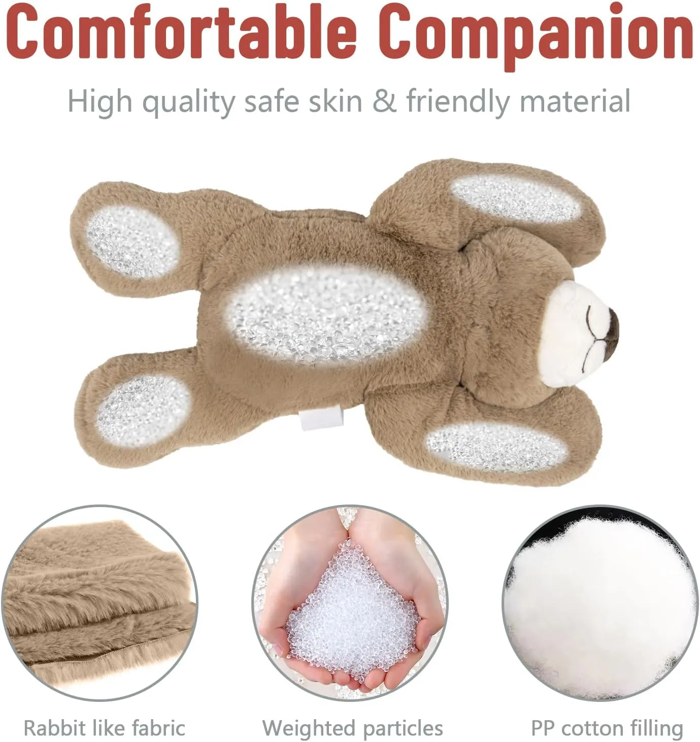 Niuniu Daddy 20" | 3.3 Pound Weighted Bear Stuffed Animals for Adults Kids, Giant Large Teddy Bear Plush Toy, Cute Brown Bear Body Pillow with Soft Fur & Body for Gift Christmas Birthday Holidays