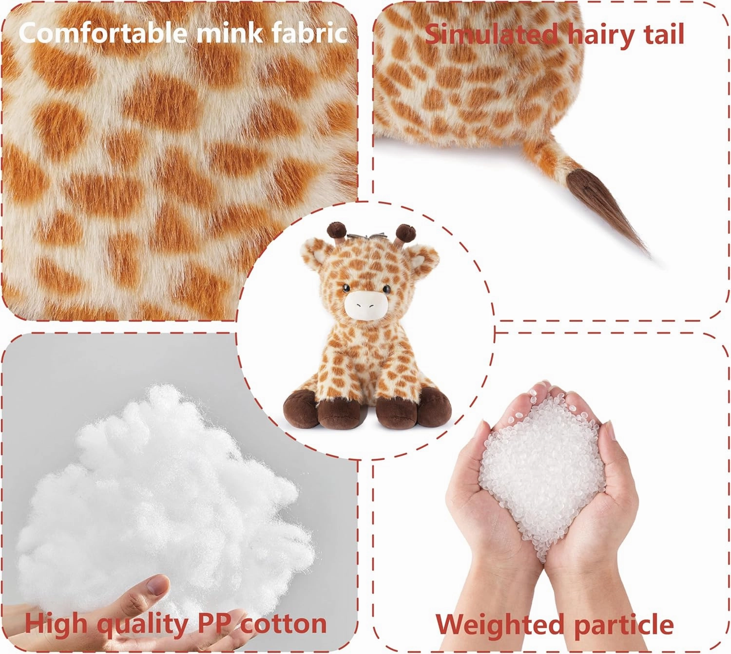 Niuniu Daddy 14" | 3.5 Pound Giraffe Weighted Plush Stuffed Animal, Heavy Giraffe Pillowfort Toys for Kids Adults, Weighted Beads for Stuffed Animals Body Pillow for Gift Birthday Christmas Holiday