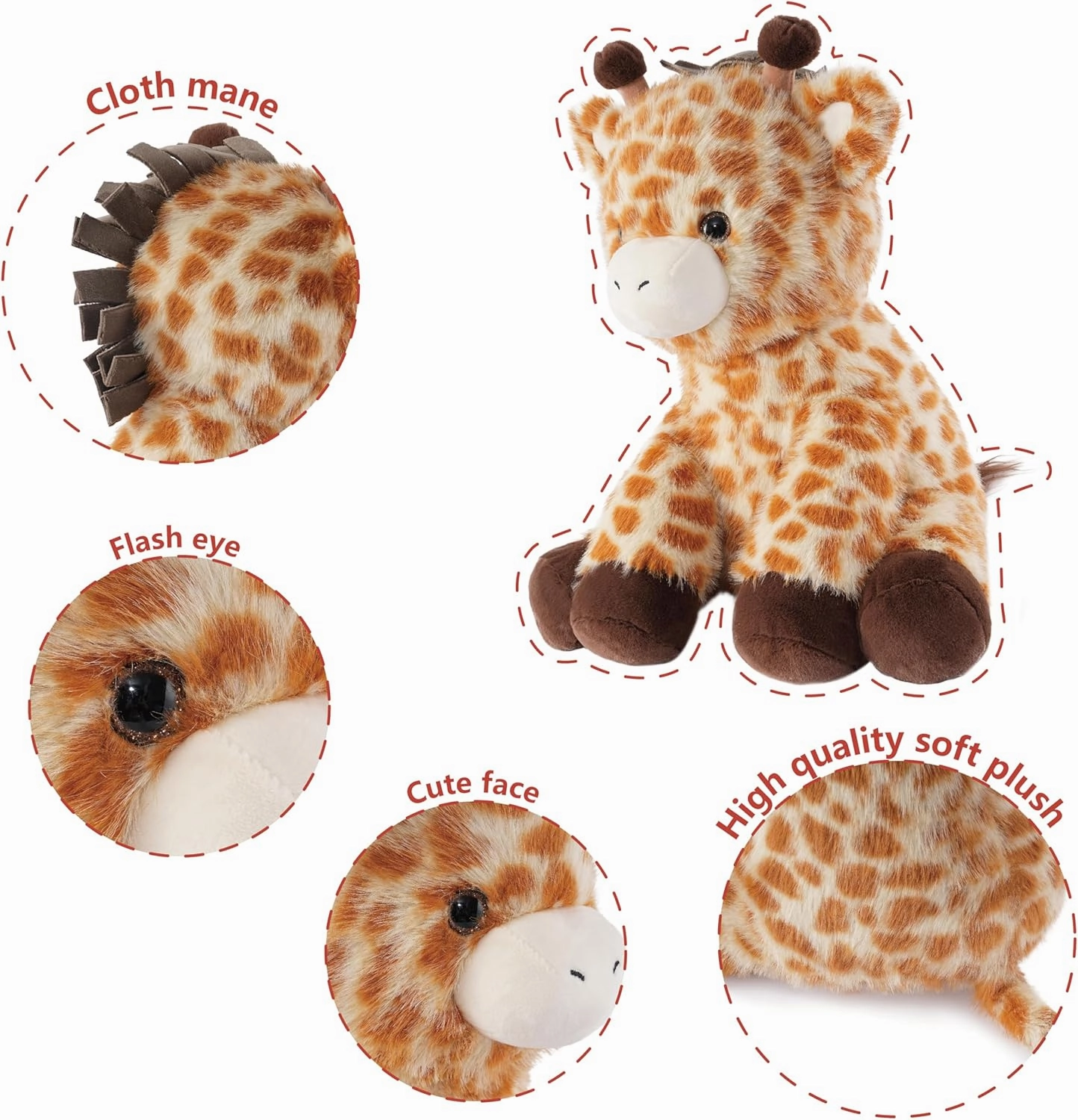 Niuniu Daddy 14" | 3.5 Pound Giraffe Weighted Plush Stuffed Animal, Heavy Giraffe Pillowfort Toys for Kids Adults, Weighted Beads for Stuffed Animals Body Pillow for Gift Birthday Christmas Holiday