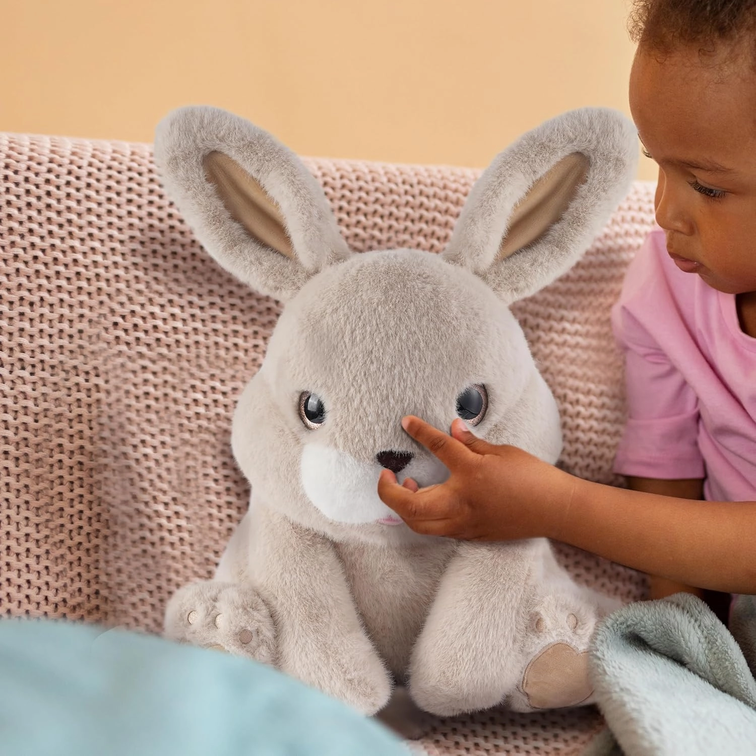 Niuniu Daddy 14" | 3.5 Pound Rabbit Weighted Bunny Stuffed Animals, Large Hugging Plush Animal Toys for Kids Adults Baby, Large Body Pillow for Sleep Gifts Presents Birthday Christmas Holiday