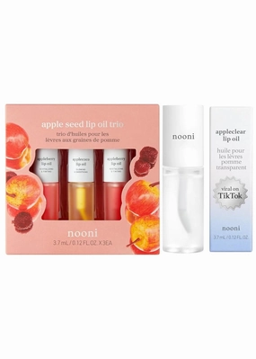NOONI Korean Lip Oil Trio Gift Set   Korean Vegan Appleseed Lip Oil - Appleclear, Bundle