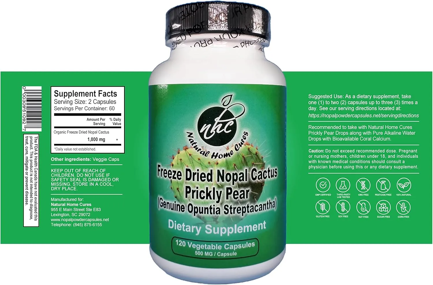 Nopal Cactus Capsules - Freeze Dried 60,000 mg Prickly Pear Extract - Supports Metabolic Health & Healthy Lifestyle - Rich in Betalains & Nitrates - Non-GMO | 120 Veggie Caps