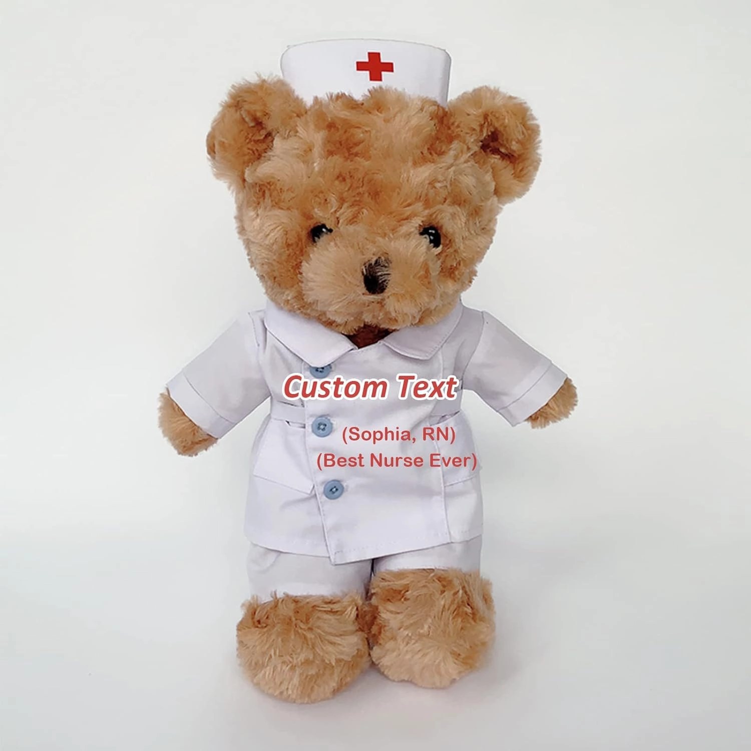 Nurse Gift/Doctor Gift Personalized Teddy Bear with Name, Text or Blessing, Bear Plush to Protect and Cuddle at Bedtime, Personalized Gifts for Birthday/Graduation for Medical Student (8-in-Nurse 5)