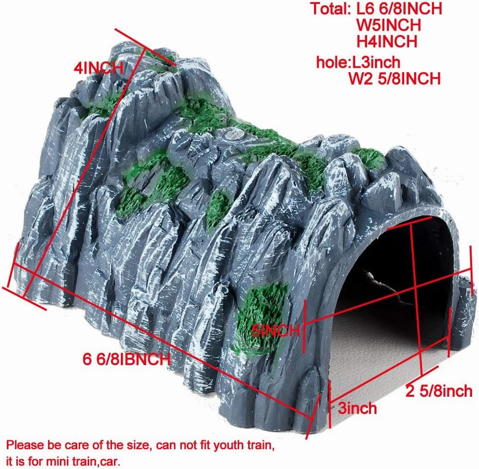 NWFashion Model Scenery 1:160 Scale N Gauge Plastic Rockery Tunnel Track Train Accessories Toy (2PCS)